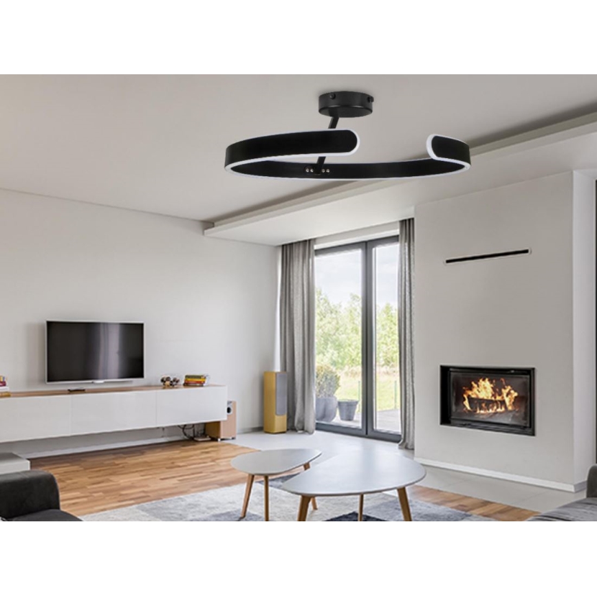 LED himmennettävä kattovalaisin LED/72W/230V 3000-6500K musta + kaukosäädin