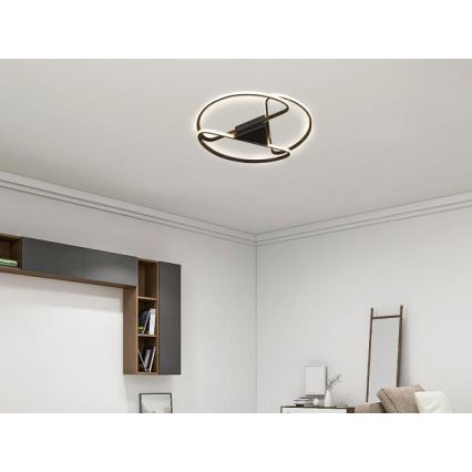 LED himmennettävä kattovalaisin LED/75W/230V 3000-6500K musta + kaukosäädin