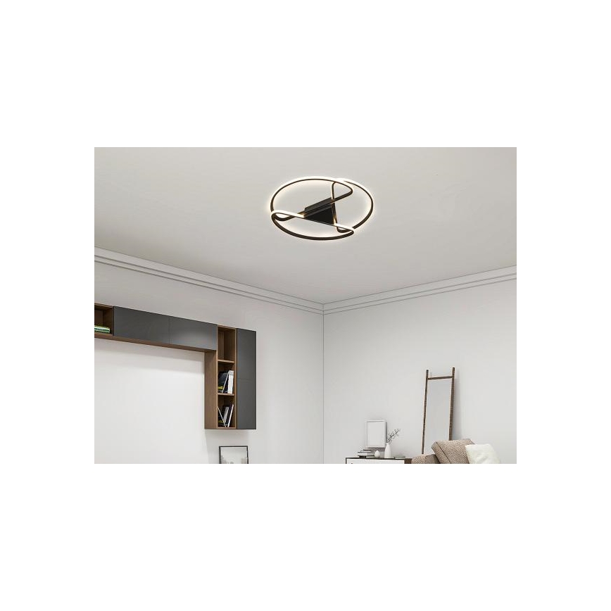 LED himmennettävä kattovalaisin LED/75W/230V 3000-6500K musta + kaukosäädin