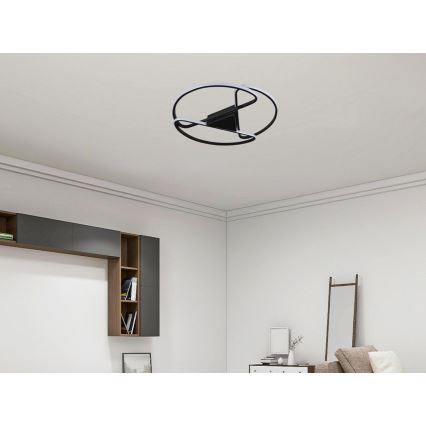 LED himmennettävä kattovalaisin LED/75W/230V 3000-6500K musta + kaukosäädin