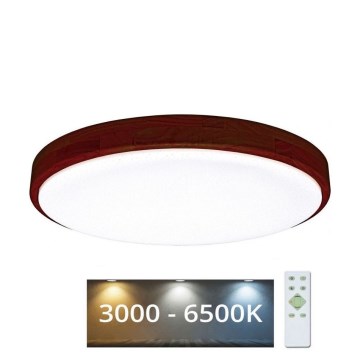LED himmennettävä kattovalaisin LENA LED/24W/230V 3000-6500K tammi + kaukosäädin
