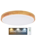 LED himmennettävä kattovalaisin LENA LED/60W/230V 3000-6500K tammi + kaukosäädin