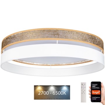 LED Himmennettävä kattovalaisin LIMA LED/36W/230V 2700-6500K Wi-Fi Tuya + kaukosäädin valkoinen/kulta