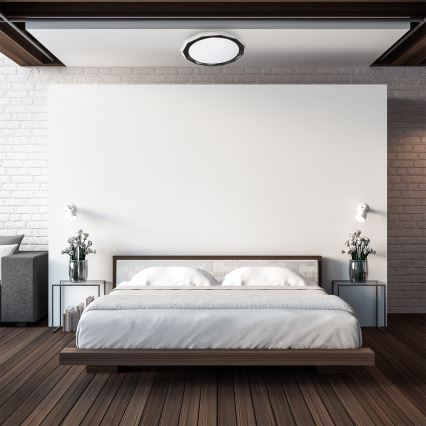 LED himmennettävä kattovalaisin OSCAR LED/45W/230V 3000-6000K musta + kaukosäädin