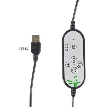 LED Himmennettävä kattovalaisin pidikkeellä kasvien kasvattamiseen LED/15W/5V