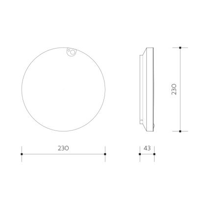 LED-himmennettävä kattovalaisin liiketunnistimella ja hämäräkytkimellä LED/6/12/18W/230V halkaisija 23 cm