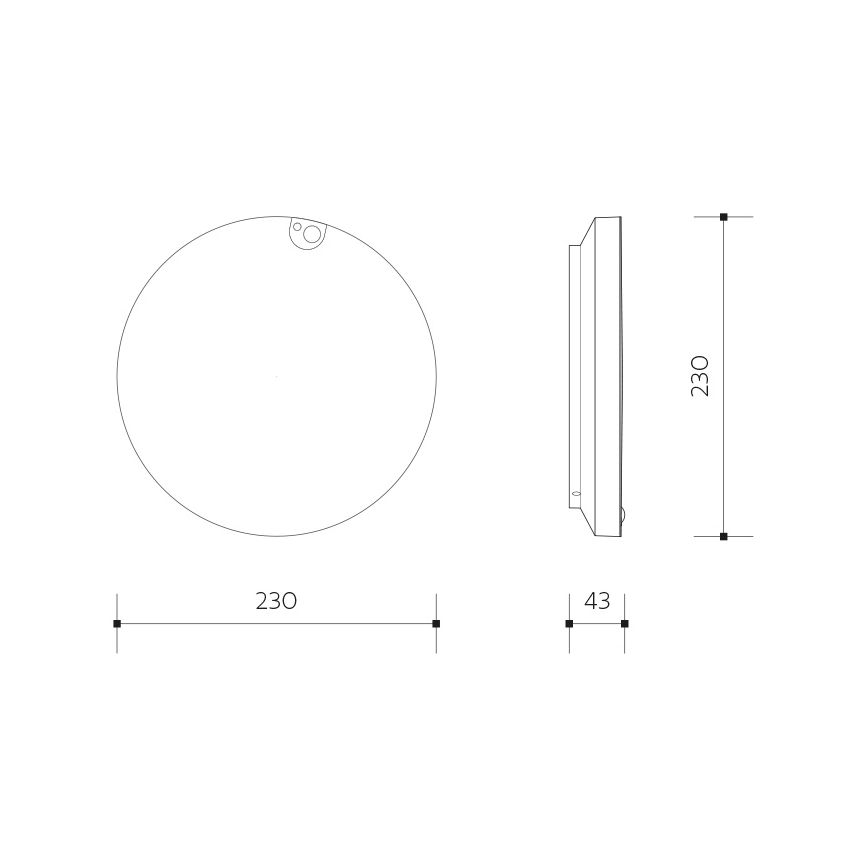 LED-himmennettävä kattovalaisin liiketunnistimella ja hämäräkytkimellä LED/6/12/18W/230V halkaisija 23 cm