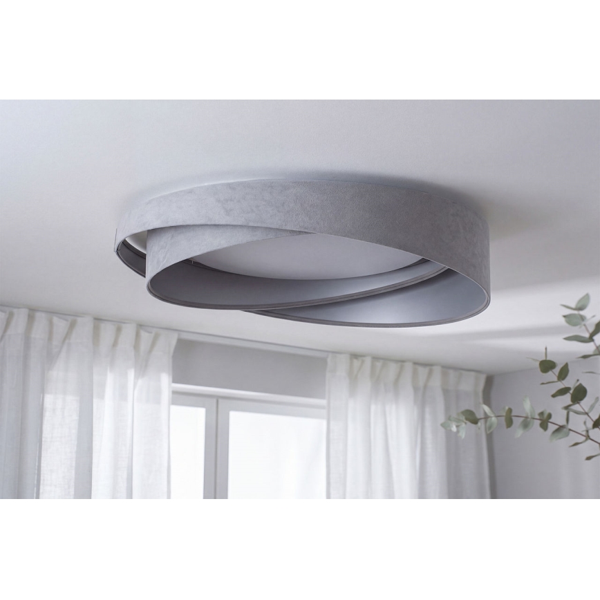 Himmennettävä LED-kattovalaisin SMART GALAXY MODERN LED/24W/230V 3000-6500K halkaisija 55 cm harmaa/hopea + kaukosäädin