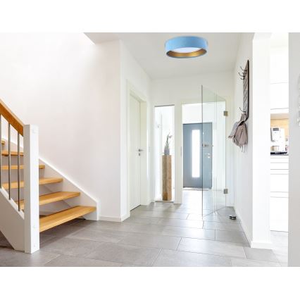 LED himmennettävä kattovalaisin SMART GALAXY LED/24W/230V halkaisija 44 cm vaaleansininen/kulta 3000-6500K + kaukosäädin