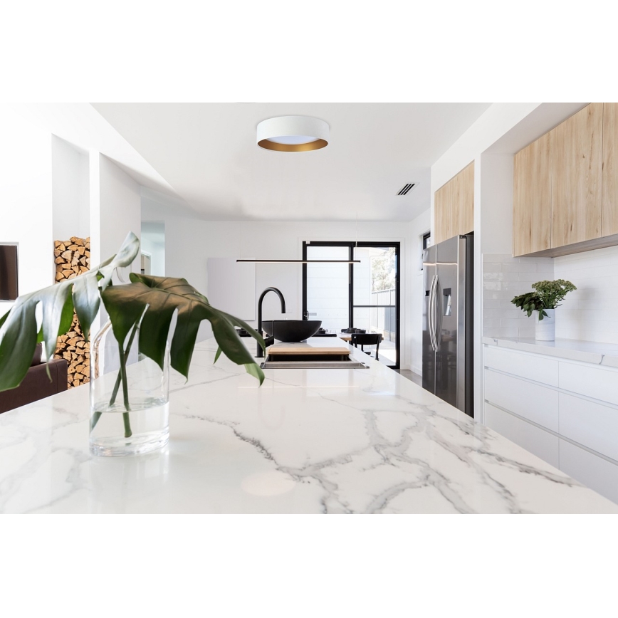 LED himmennettävä kattovalaisin SMART GALAXY LED/24W/230V halkaisija 44 cm valkoinen/kulta 3000-6500K + kaukosäädin