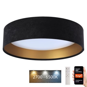 LED Himmennettävä kattovalaisin SMART GALAXY LED/36W/230V d. 55 cm 2700-6500K Wi-Fi Tuya musta/kulta + kaukosäädin