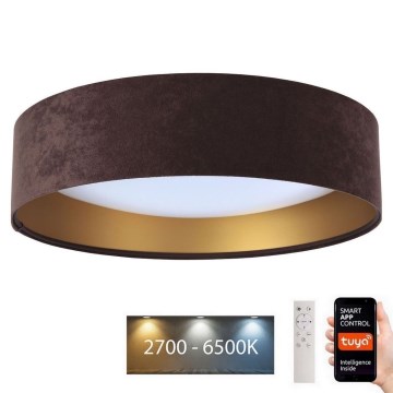 LED himmennettävä kattovalaisin SMART GALAXY LED/36W/230V halkaisija 55 cm 2700-6500K Wi-Fi Tuya ruskea/kulta + kaukosäädin