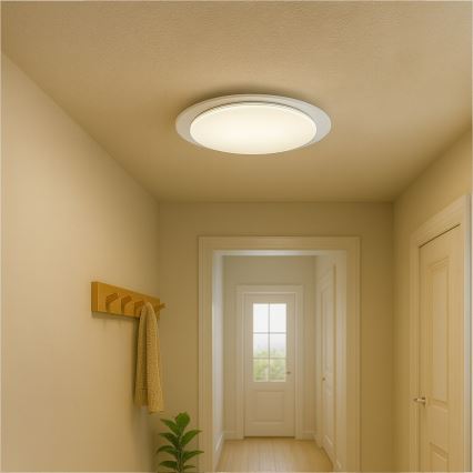 LED-himmennettävä kattovalaisin SONIC LED/35W/230V 3000–6000K Ø 45 cm valkoinen + kaukosäädin