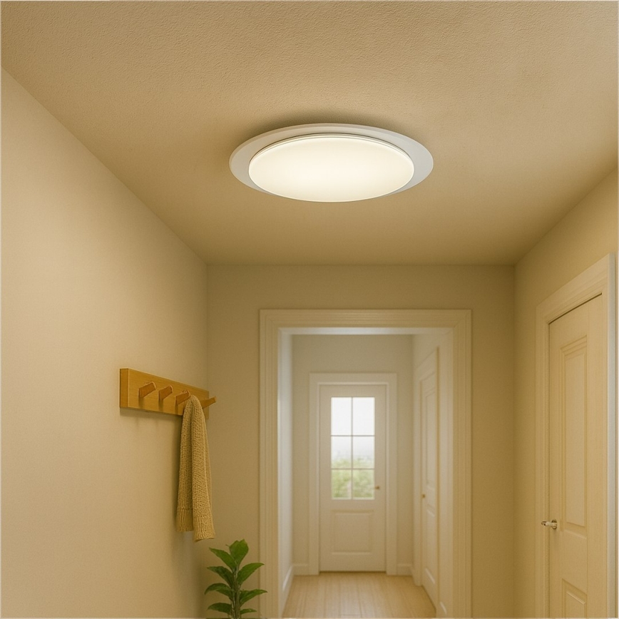 LED-himmennettävä kattovalaisin SONIC LED/35W/230V 3000–6000K Ø 45 cm valkoinen + kaukosäädin