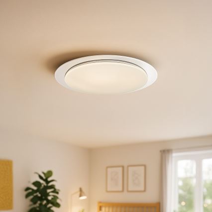 LED-himmennettävä kattovalaisin SONIC LED/35W/230V 3000–6000K Ø 45 cm valkoinen + kaukosäädin