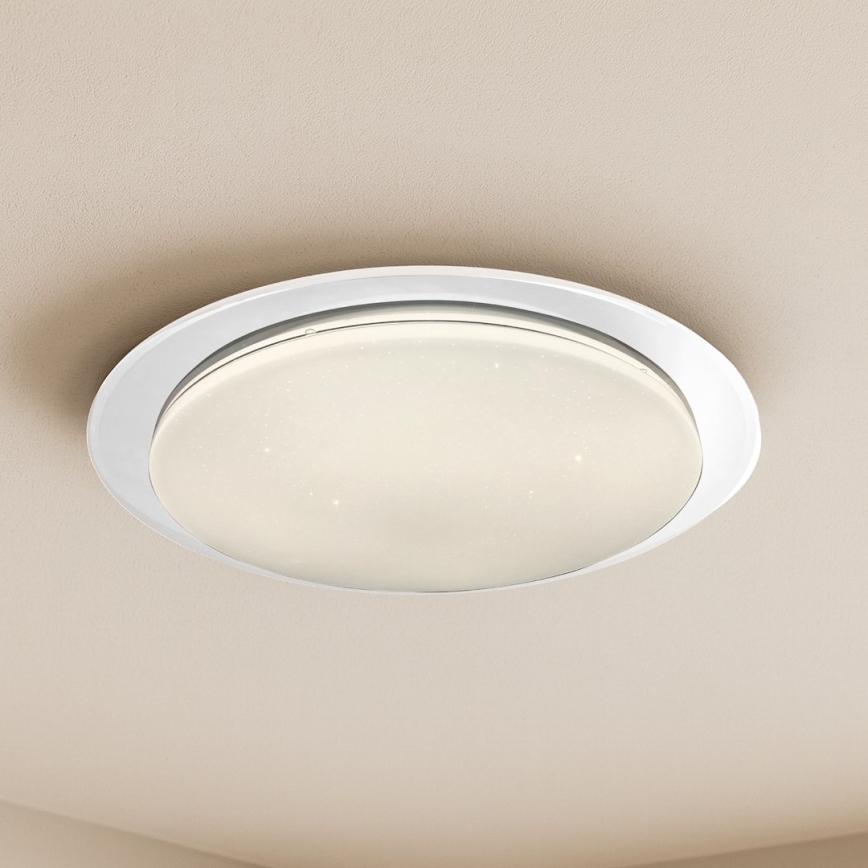 LED-himmennettävä kattovalaisin SONIC LED/35W/230V 3000–6000K Ø 45 cm valkoinen + kaukosäädin