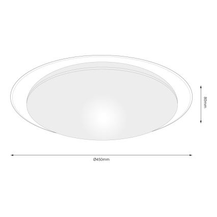 LED-himmennettävä kattovalaisin SONIC LED/35W/230V 3000–6000K Ø 45 cm valkoinen + kaukosäädin