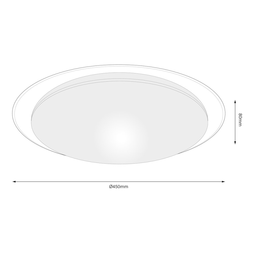 LED-himmennettävä kattovalaisin SONIC LED/35W/230V 3000–6000K Ø 45 cm valkoinen + kaukosäädin