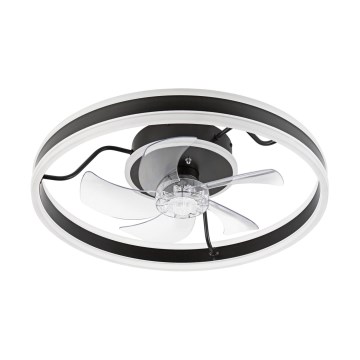 LED himmennettävä kattovalaisin tuulettimella APOLLO LED/38W/230V musta + kaukosäädin