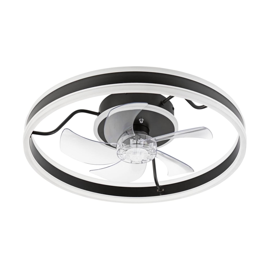 LED himmennettävä kattovalaisin tuulettimella APOLLO LED/38W/230V musta + kaukosäädin