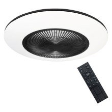 LED Himmennettävä kattovalaisin tuulettimella ARIA LED/38W/230V musta/valkoinen +kaukosäädin
