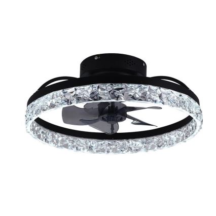 LED Himmennettävä kattovalaisin tuulettimella LED/35W/230V 3000-6500K musta + kauko-ohjaus