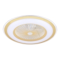 LED Himmennettävä kattovalaisin tuulettimella ZEPHYR LED/48W/230V 3000-6000K kulta + kauko-ohjaus