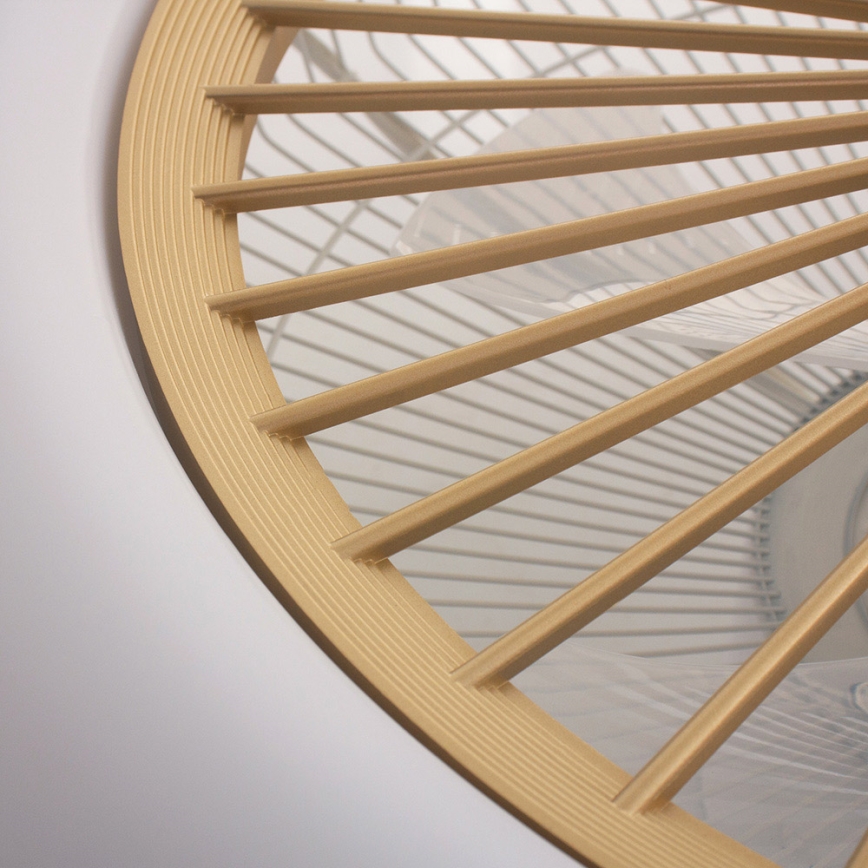 LED Himmennettävä kattovalaisin tuulettimella ZEPHYR LED/48W/230V 3000-6000K kulta + kauko-ohjaus