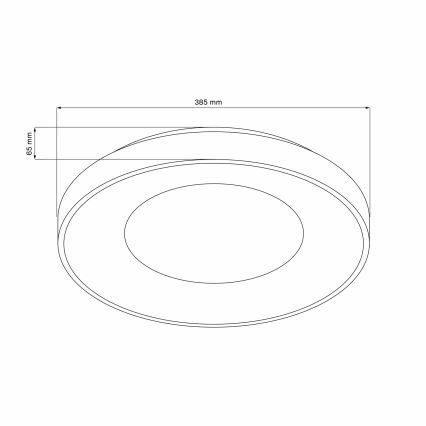 Himmennettävä LED-kylpyhuoneen kattovalaisin WITOLD LED/48W/230V Ø 38,5 cm 3000-6000K IP44 + kaukosäädin