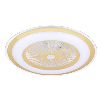 LED Himmennettävä kattovalo tuulettimella ZEPHYR LED/48W/230V 3000-6000K kulta + kaukosäädin