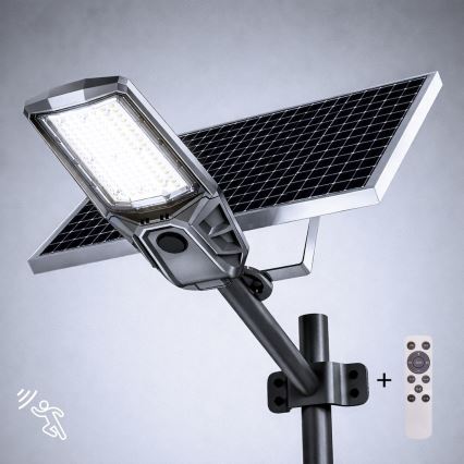 LED-himennettävä katuvalaisin anturilla ja aurinkopaneelilla KOBRA LED/400W/3,2V 24000 mAh IP65 antrasiitti + kaukosäädin
