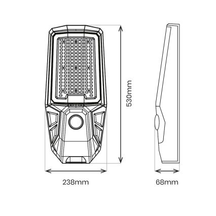LED-himennettävä katuvalaisin anturilla ja aurinkopaneelilla KOBRA LED/400W/3,2V 24000 mAh IP65 antrasiitti + kaukosäädin