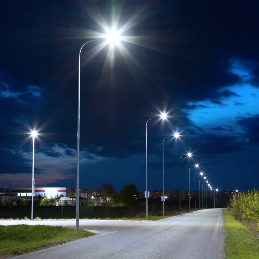 Himmennettävä LED-katuvalaisin hämäräkytkimellä ja aurinkopaneelilla LED/200W/20000 mAh 6500K IP65 harmaa
