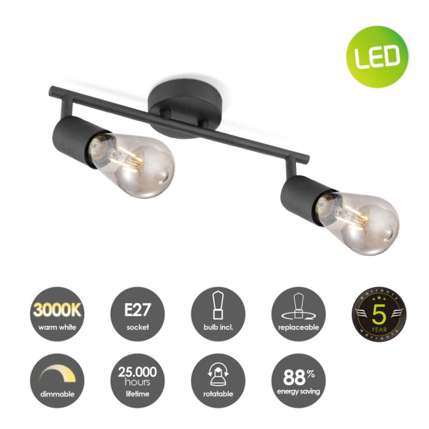 LED Himmennettävä kohdevalo MELLO 2xE27/4W/230V
