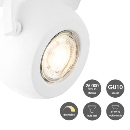 LED Himmennettävä kohdevalo NOP 1xGU10/5,8W/230V valkoinen