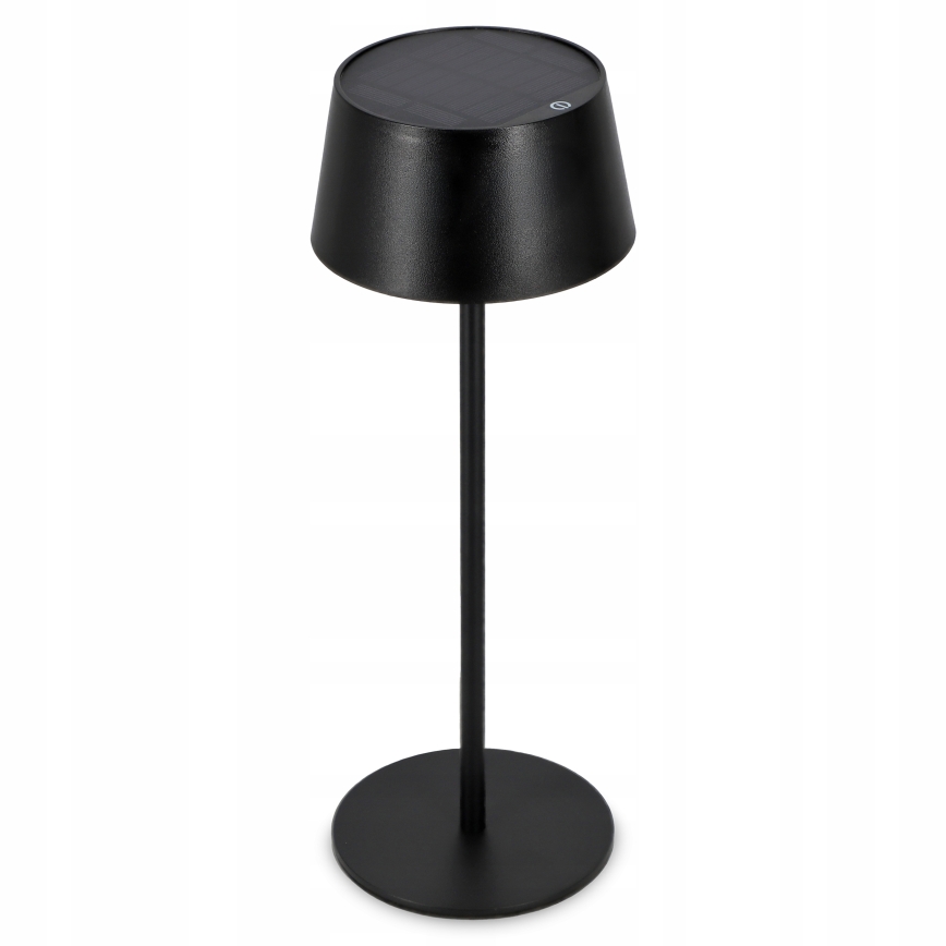 LED-himmennettävä kosketuksella toimiva aurinkolamppu LED/3W/5V USB 1800 mAh IP44 musta