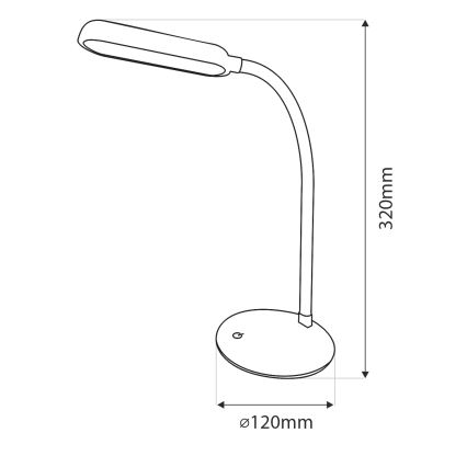 LED himmennettävä kosketusohjattu joustava pöytälamppu LED/6W/5V USB 1200 mAh valkoinen