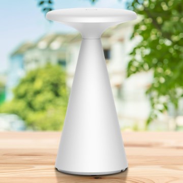 LED himmennettävä kosketusohjattu ulkokäyttöön tarkoitettu pöytävalaisin PAROS LED/1,8W/5V USB 1800 mAh IP44 valkoinen