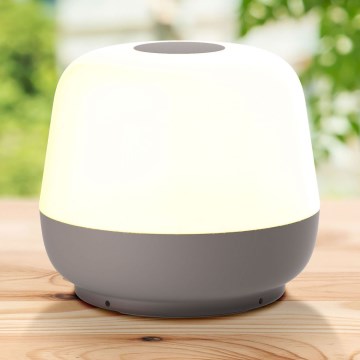 LED himmennettävä kosketusohjattu ulkokäyttöön tarkoitettu pöytävalaisin SAMBA LED/1,2W/5V USB 1200 mAh IP44 harmaa