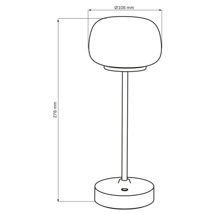 LED himmennettävä kosketuspöytälamppu RIMINI LED/2W/5V USB 2000 mAh kulta/valkoinen