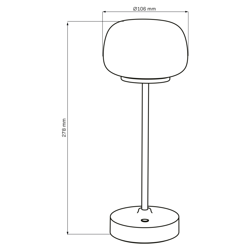LED himmennettävä kosketuspöytälamppu RIMINI LED/2W/5V USB 2000 mAh kulta/valkoinen