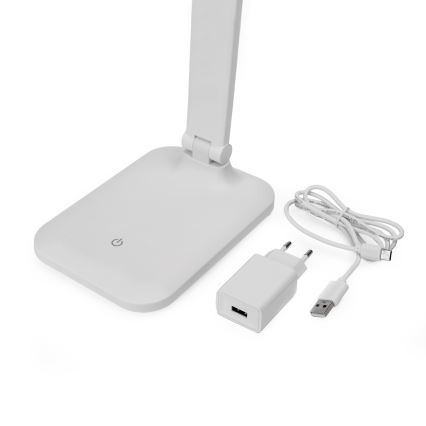 LED himmennettävä kosketuspöytälamppu USB-portilla REMUS LED/5W/230V valkoinen