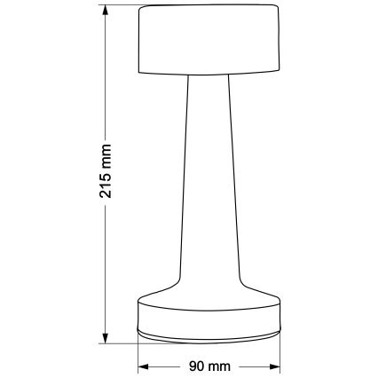 Himmennettävä kosketusohjattu LED-pöytävalaisin SIMPLY LED/5V 2700/4000/6500K 800 mAh kiiltävä kromi