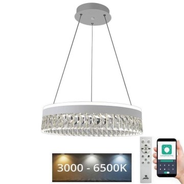 LED Himmennettävä kristalli kattokruunu johdossa LED/90W/230V 3000-6500K valkoinen + kauko-ohjaus