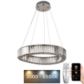 LED himmennettävä kristallikruunu johdolla LED/40W/230V 3000-6500K kiiltävä kromi + kaukosäädin