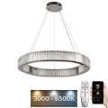 LED himmennettävä kristallikruunu johdolla LED/50W/230V 3000-6500K kiiltävä kromi + kaukosäädin