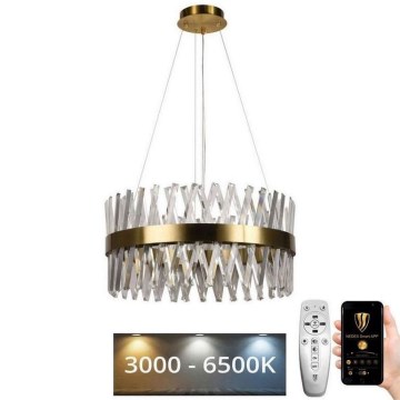 LED himmennettävä kristallikruunu johdolla LED/80W/230V 3000-6500K kulta + kaukosäädin