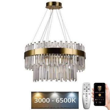 LED himmennettävä kristallikruunu köydellä LED/80W/230V 3000-6500K + kaukosäädin