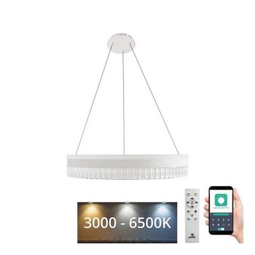 LED himmennettävä kristallikruunu köydellä LED/80W/230V 3000-6500K valkoinen + kaukosäädin