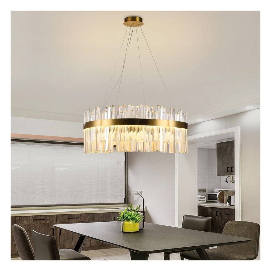 LED himmennettävä kristallikruunu köydellä LED/80W/230V 3000-6500K + kaukosäädin